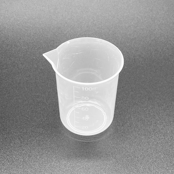 100ml Plastic Beakers - SPOUT - 5 PK